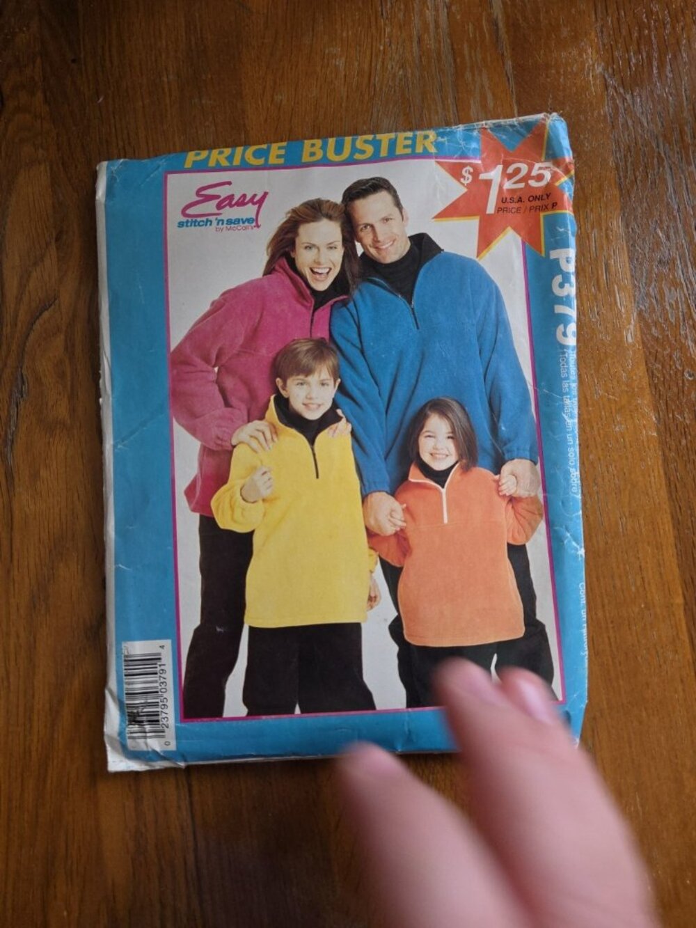 New Uncut McCalls Easy Stitch n Save Sewing Pattern Fleece Sweatshirt P379 1998